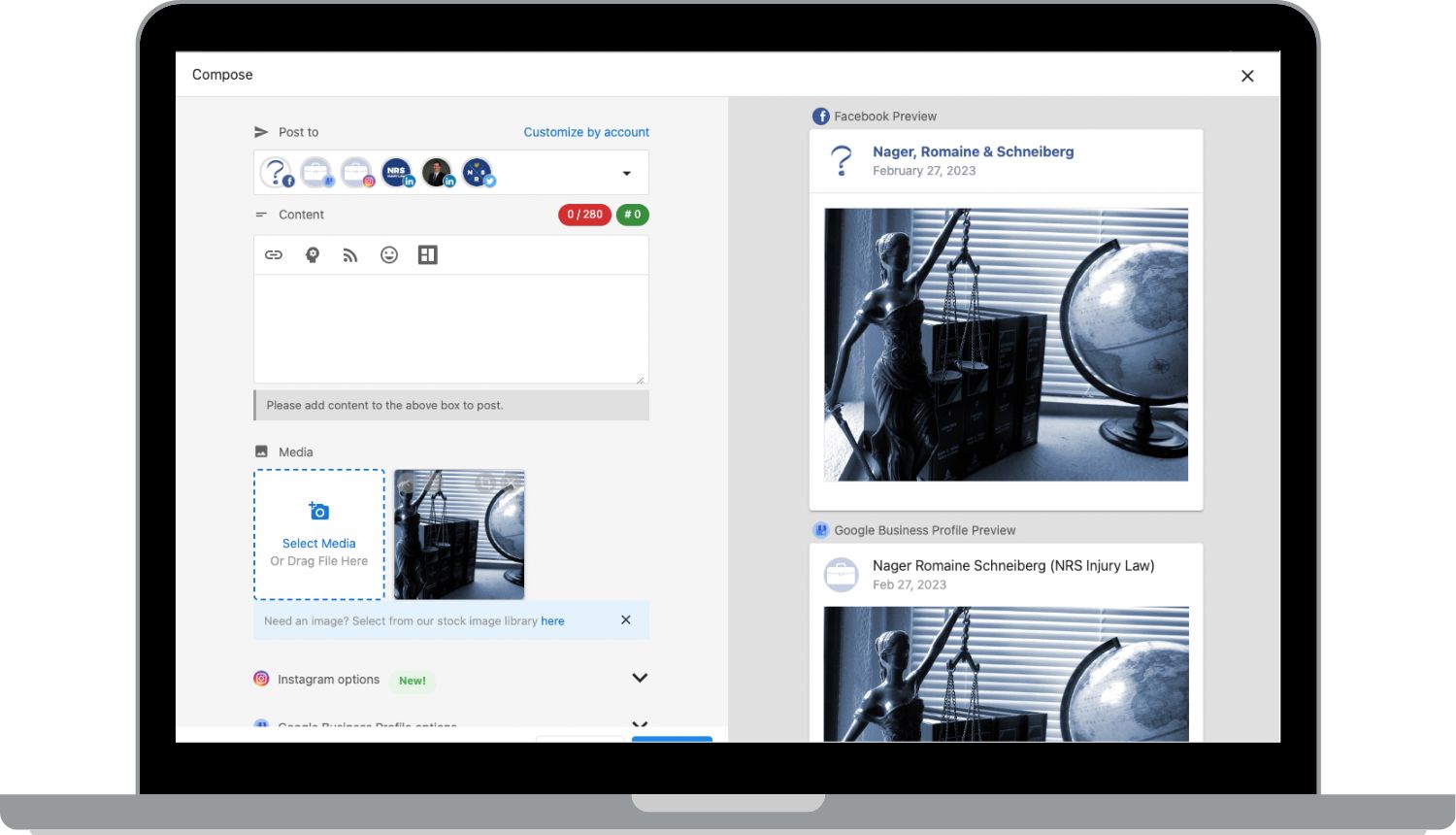 Social media tool for Law Firms